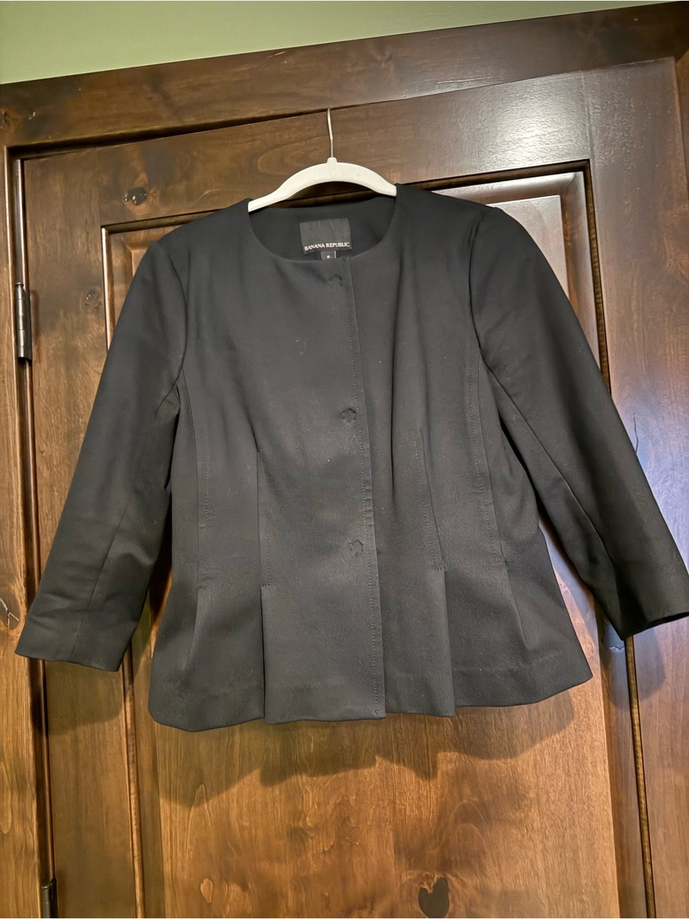 Banana Republic Black Collarless Women's Blazer Jacket